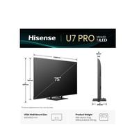 Hisense U7Q PRO 75U7Q PRO 190,5 cm 75 - 4K Ultra HD Smart TV Wi-Fi Nero 500 cd-m