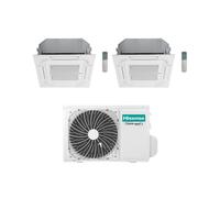 Hisense Climatizzatore a Cassetta 4 Vie Dual Split ACT 9+12 con 2AMW42U4RGC Inverter R32 Wi-Fi Optional Classe A++