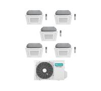 Hisense Climatizzatore a Cassetta 4 Vie Penta Split ACT 9+9+9+9+9 con 5AMW105U4RQC Inverter R32 Wi-Fi Optional Classe A++