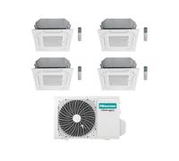 Hisense Climatizzatore a Cassetta 4 Vie Quadri Split ACT 9+9+9+12 con 4AMW81U4RJC Inverter R32 Wi-Fi Optional Classe A++