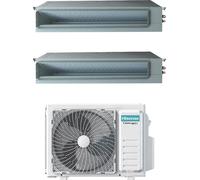 Hisense Climatizzatore Canalizzato Dual Split 9000 + 18000 btu Condizionatore con Pompa di Calore Classe A++/A+ (Unit Interna + Unit Esterna) Comando Cab...