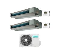 Hisense Climatizzatore Canalizzato Dual Split serie Slim ADT 18+18 con 3AMW72U4RJC Inverter R32 Wi-Fi Optional Classe A++