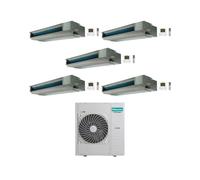 Hisense Climatizzatore Canalizzato Penta Split serie Slim ADT 9+9+9+9+12 con 5AMW125U4RTA Inverter R32 Wi-Fi Opt. Classe A++
