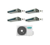 Hisense Climatizzatore Canalizzato Quadri Split serie Slim ADT 9+9+9+9 con 5AMW105U4RQC Inverter R32 Wi-Fi Optional