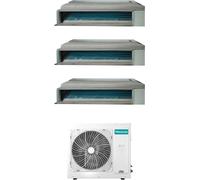 Hisense Climatizzatore Canalizzato Trial Split 9000 + 9000 + 12000 btu Condizionatore con Pompa di Calore Classe A++/A++ (Unità Interna + Unità Esterna) Co...