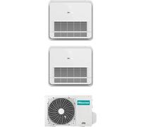 Hisense Climatizzatore Console Dual Split 9000+12000 btu Condizionatore con Pompa di Calore serie Turbo Comando Wireless Incluso (Unità inte...