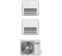 Hisense Climatizzatore Console Dual Split 9000 + 18000 btu Condizionatore con Pompa di Calore Classe A++/A+ Comando wireless incluso (Unità Interna + Unità...