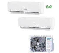 Hisense Climatizzatore Dual Split Inverter 9000 + 12000 Btu Condizionatore con Pompa di Calore R32 Wi-Fi Unita Interna + Unita Esterna - HAXU090AG + HAXU120AG + 2AMW42U4RGC | Uni Air