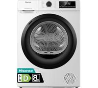Hisense DHQE800BW2 Asciugatrice A Pompa Di Calore, 8 Kg Oblò Nero, Big Display, 16 programmi, Refresh