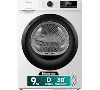 Hisense DHQE900UWDC Asciugatrice a Pompa di calore, 9 Kg, 15 programmi, D EX
