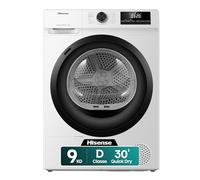 Hisense DHQE900UWDC Asciugatrice A Pompa Di Calore, 9 Kg, D, Bianco, Big Display, 15 programmi, Refresh