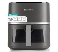 Hisense HAF1600D Friggitrice ad Aria 5,2 Litri, Air Fryer, 10 Programmi Automatici, Tecnologia Cross Wave 360°, 1600W, Temperatura 40-200°C, Display LED Touch, Finestra con Luce Interna, Nero