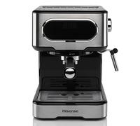 Hisense, HESCM15DBK, Macchina da caffè espresso manuale, macinato e compatibile con cialde ESE 44 mm, Pressione 15 bar, Schermo Touch, 1100W, Silver, 27.4x30x27.2 cm