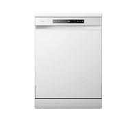 Hisense HS623D10W - Lavastoviglie indipendente, 60 cm, 3° vassoio, basso consumo, 14 posate, 7 programmi, 47 dB con modalità lavaggio rapido, libero installazione, bianco