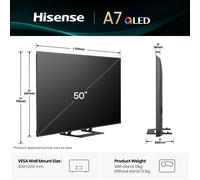 Hisense 50A79Q - TV 50 Pollici, Smart TV, QLED, DVB-T2, HEVC, 4K, Classe energetica E