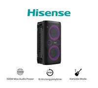 Hisense Party Storm, l'altoparlante Bluetooth con una potenza da 300W, woofer integrato,Modalita' Karaoke, wireless charging pad integrato, ingresso e uscita AUX, USB