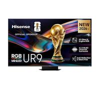 Hisense Smart TV RGB MiniLED 180Hz 85" 4K 85UR9S, Schermo Anti-Riflesso, 100% BT2020, Dolby Atmos 4.1.2 By Devialet, Dolby Vision IQ, VIDAA OS, USB-C, Native 180Hz Game Mode, Wifi 6E, BT, lativù 4K