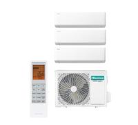 Hisense Uni Air Climatizzatore Trial Split 3AMW62U4RGC 9000+9000+12000 Btu, R32, Inverter, Self-Cleaning, Timer, Oscillazione automatica, WiFi, Nuovo Modello 2025, A++/A++