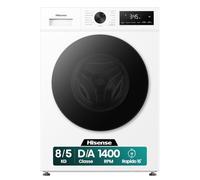 Hisense WD1I8042BWP2 Lavasciuga 8+5kg, Bianco, 1400 rpm, 15 Programmi automatici, Vapore, Inverter, Auto Dry, Wash&Dry 59 30%, Display LED Touch
