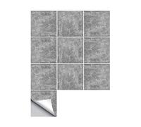 Hiser 10 Pezzi Adesivi per Piastrelle da Cucina Marmo, Impermeabile Mosaico Stile Adesivo da Parete Formato Autoadesivo Decorativo per Cucina Bagno Decorazioni Casa (Cemento Grigio,10x10cm)