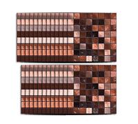 Hiser 25 Pezzi Adesivi per Piastrelle da Cucina Marmo, Impermeabile Marmo Mosaico Stile Adesivo da Parete Formato Autoadesivo Decorativo per Cucina Bagno Decorazioni Casa (Marrone,10 x 10 cm)