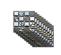 Hiser Adesivi per Piastrelle da Cucina Mosaico 3D Creativo 10 Pezzi Impermeabile Adesivo da Parete Formato Autoadesivo Decorativo per Cucina Bagno Decorazioni Casa (Marmo,10x10cm)