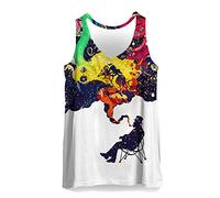 Hiser Canottiera Sportiva da Uomo 3D Stampa, Smanicato Bodybuilding Fitness Palestra Muscolo Formazione Canotta Vest Traspirante Sport Tank Top (Colorato,4XL)