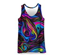 Hiser Canottiera Sportiva da Uomo Bodybuilding Fitness Palestra Muscolo Formazione Canotta Smanicato Vest Traspirante Sport Tank Top Senza Manica XXS-4XL (Arcobaleno,L)