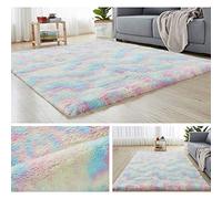 Hiser Shaggy Tappeto per Soggiorno, Moderno Soffice Peloso Ultra Molle Antiscivolo Tappeti Moquette per Interni Divano Camera da Letto Bambino Cameretta (Colore,100x160cm)