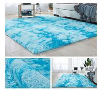 Hiser Shaggy Tappeto per Soggiorno, Moderno Soffice Peloso Ultra Molle Antiscivolo Tappeti Moquette per Interni Divano Camera da Letto Bambino Cameretta (Azzurro,120x160cm)