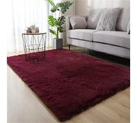 Hiser Shaggy Tappeto per Soggiorno, Moderno Soffice Peloso Ultra Molle Antiscivolo Tappeti Moquette per Interni Divano Camera da Letto Bambino Cameretta (Vino Rosso,120x200cm)