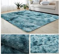 Hiser Shaggy Tappeto per Soggiorno, Moderno Soffice Peloso Ultra Molle Antiscivolo Tappeti Moquette per Interni Divano Camera da Letto Bambino Cameretta (Blu Navy,50x80cm)