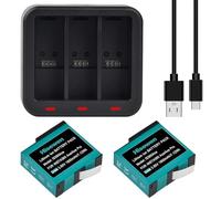 Hisewen Batteria di ricambio per Insta360 Ace e Pro, 2 batterie da 1850 mAh e caricabatterie compatibili con ace