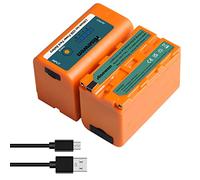 Hisewen Confezione da 2 batterie NP-F750 con porta di ricarica USB per Sony NPF F960 F970 F750 F550 F980 F930 F770, NP-F batterie per YONGNUO Godox YN660 LED308