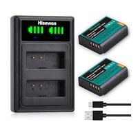 Hisewen LP-E10 Batteria 2 Pack e Tipo-C LCD Doppio Caricatore per Canon EOS Rebel T3, T5, T6, T7, Kiss X50, Kiss X70, EOS 1100D, EOS 1200D, EOS 1300D 1500D 2000D 3000D 4000D