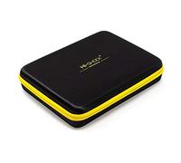 HiShock 3D Glasses Case/Hardcase Quad-Case per quattro occhiali. Scatola rigida con cerniera e scomparto per accessori | incl. 4X panni in microfibra | 32 x 24 x 7 cm | nero