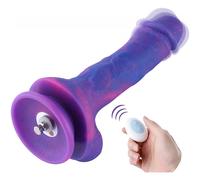 HiSmith HSA70 Dream Sky Silicone Vibrating Dildo KlicLok 8.38" Purple