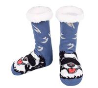 Hisonwel Mens Pantofole Calzine Animale Fuzzy Rutschschutz pelosi Inverno Caldo morbido cazzo Pelle gefüttert Calzine termiche per la casa