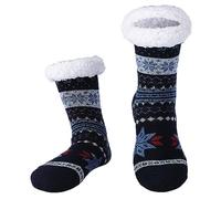 Hisonwel Uomo Calze a pantofola ultra morbidi caldo termici Calzini invernali Natale Calze con Suola Antiscivolo (Elk - D)