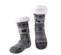 Hisonwel Uomo Calze a pantofola ultra morbidi caldo termici Calzini invernali Natale Calze con Suola Antiscivolo