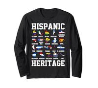 Hispanic Heritage Countries Map And Flags Maglia a Manica