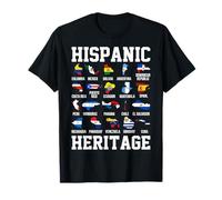 Hispanic Heritage Countries Map And Flags Maglietta