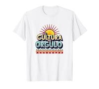 Hispanic Heritage Mi Cultura Mi Orgullo - Motivo Vibrante Sole Maglietta, Uomo, Bianco, 3XL
