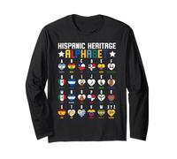 Hispanic Heritage Month Alphabet A to Z Bilingual Kids Maglia a Manica