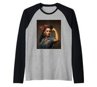 Hispanic Heritage Month Latina Rosie The Riveter Maglia con Maniche Raglan