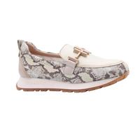 Hispanitas - Scarpa mocassino in pelle,nautico Ornato con catena,senza lacci,Suola in gomma bianca,Griglia,traforato, per: Donna, taupe, 40 EU