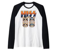 Hiss Cats Rock Kittens Rocking for Cat Lover Cat Mom Cat Dad Maglia con Maniche Raglan