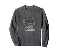 Hiss & Tell: Umorismo giocoso all'opossum per Gli Amanti degli Animali Felpa, Unisex per Adulti, Grigio Scuro, L