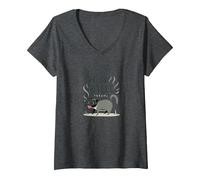 Hiss & Tell: Umorismo giocoso all'opossum per Gli Amanti degli Animali Maglietta con Collo a V, Donna, Grigio Scuro, L