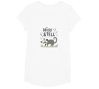Hiss & Tell: Umorismo giocoso all'opossum per Gli Amanti degli Animali Maglietta, Ragazze, Bianco, L